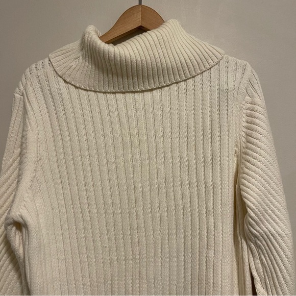 North style cream turtleneck cow neck tunic sweater large - Picture 5 of 6